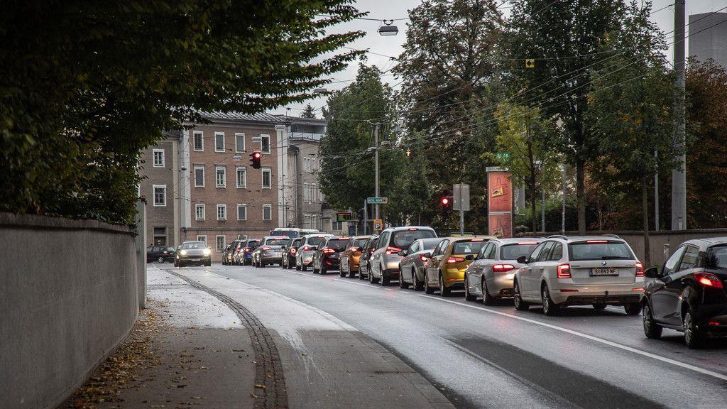 Stau im Zentrum von Salzburg