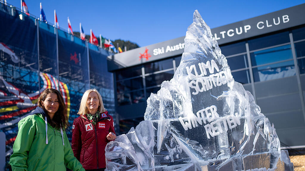Aktion "Klima schützen, Winter retten" in Saalbach