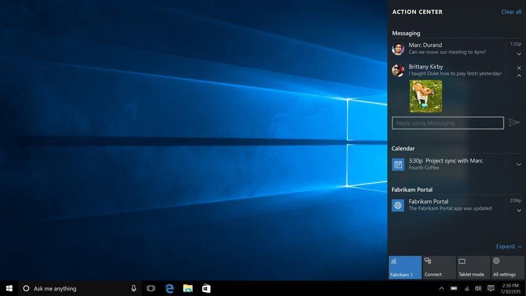 Vorschau auf Windows 10
