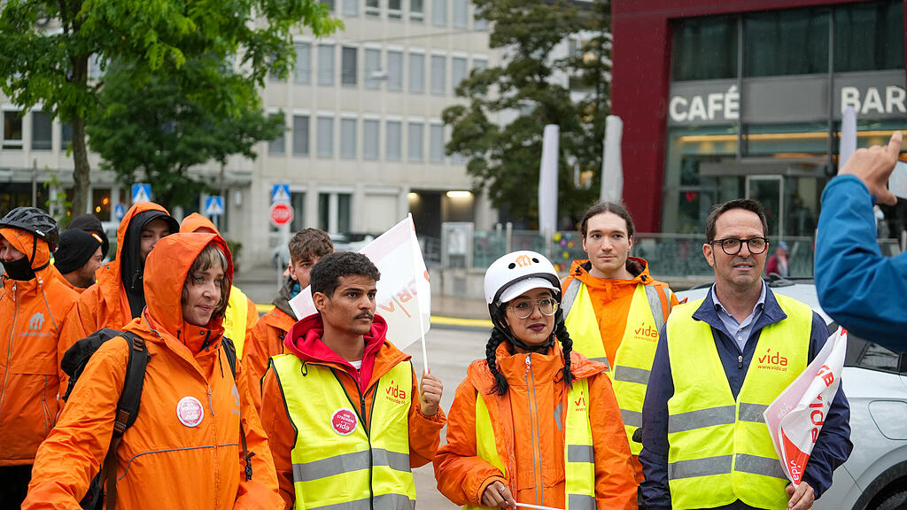 Fahrradkuriere streiken in Salzburg