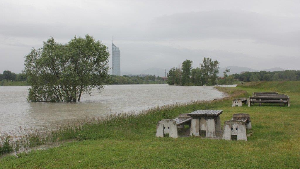 Hochwasser in Wien (Copa Cagrana)