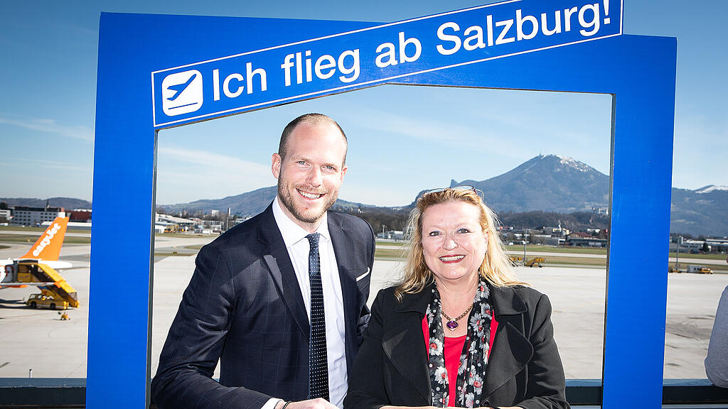 Andreas Gruber, Bettina Ganghofer, Flughafen Salzburg, Laudamotion, Salzburg Airport