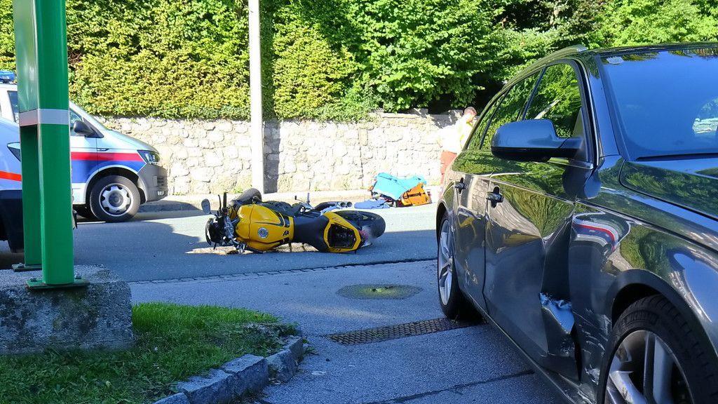 Motorrad contra Pkw in der Aigner Straße