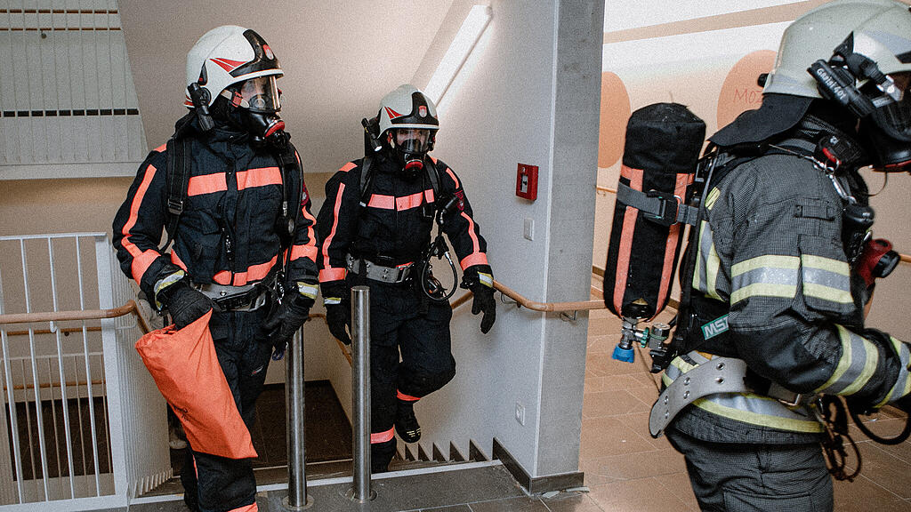 Feuerwehrübung im neuen Seniorenwohnhaus Nonntal
