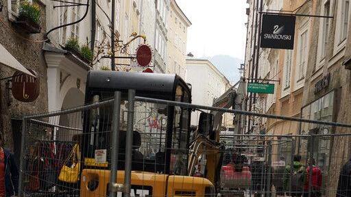 Bauarbeiten in der Getreidegasse