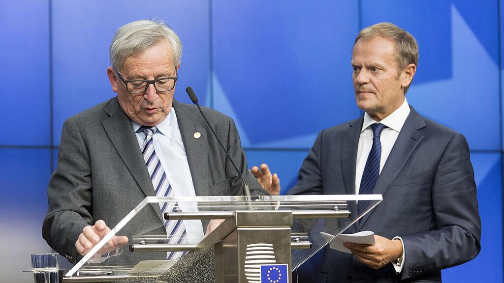 EU-Ratspräsident Donald Tusk (re.) und Kommissionspräsident Jean-Claude Juncker