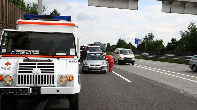 Crash beim Autobahndreieck