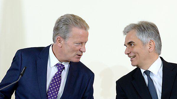 Mitterlehner und Faymann sind sich in der Sache einig