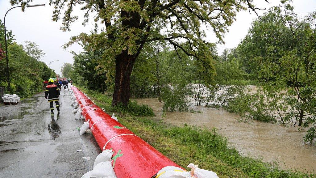 Hochwasser Mangfall Kolbermoor
