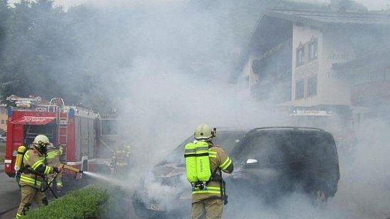 Pkw in Kaprun in Flammen