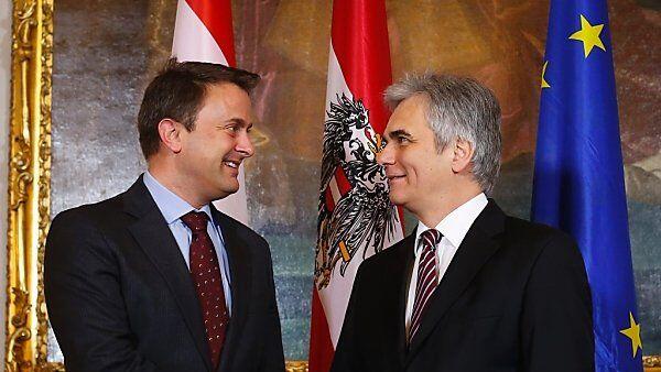 Bundeskanzler Faymann mit Xavier Bettel
