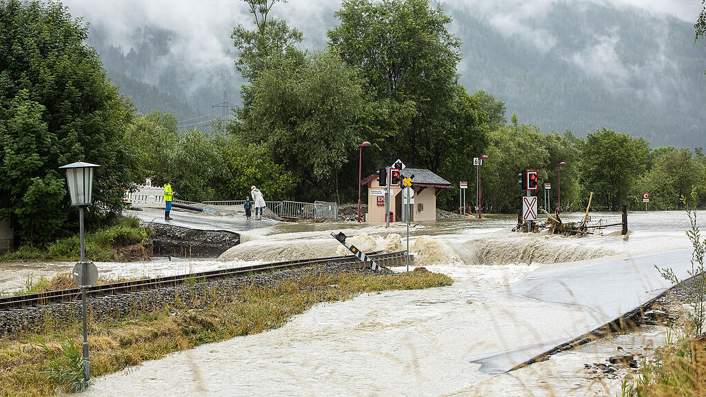 Pinzgauer Lokalbahn Hochwasser