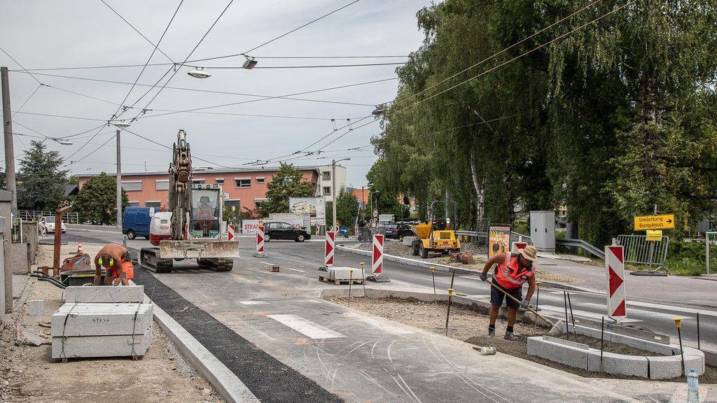 Neuer Kreisverkehr in der Kleßheimer Allee