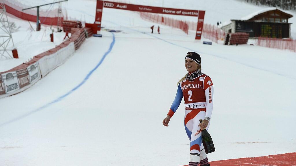 Lara Gut muss nach ihrem gestrigen Sieg in der Abfahrt auf den Super-G verzichten.