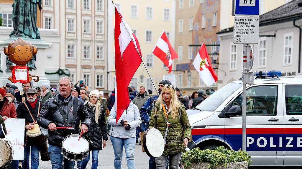 Corona-Demo in Salzburg am Sonntag