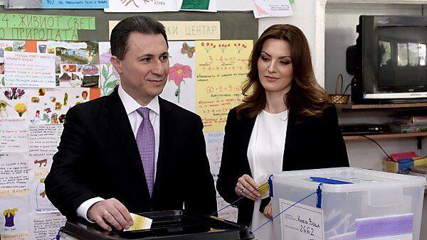 Premier Gruevski bei der Stimmabgabe