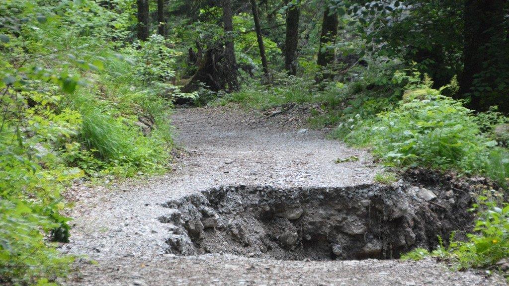 Hochwasser-Schäden in der Glasenbachklamm