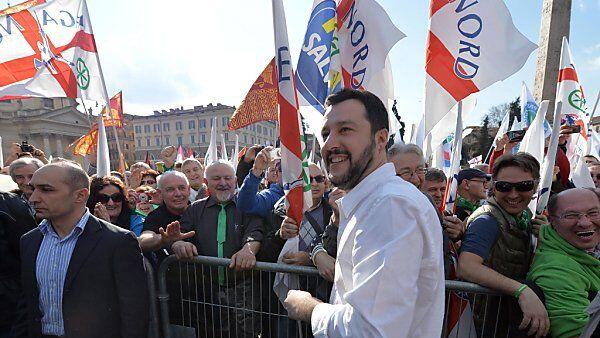 Matteo Salvini führte die Demonstration an