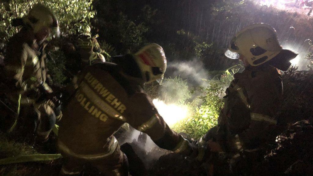 Unwetter über Salzburg: Waldbrand in Golling