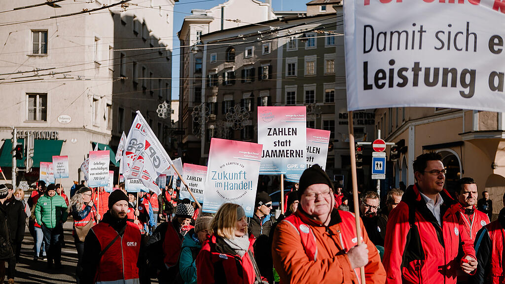 Protestkundgebung GPA-djp Salzburg
