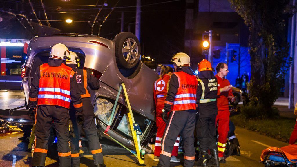 Pkw-Überschlag in der Stadt Salzburg