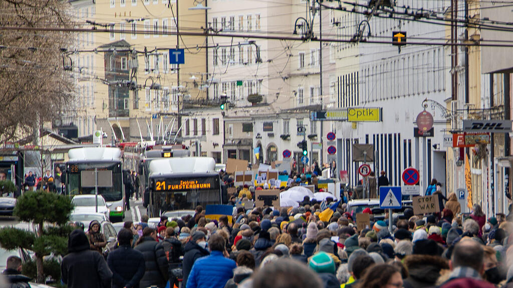 Demo für Ukraine in Salzburg