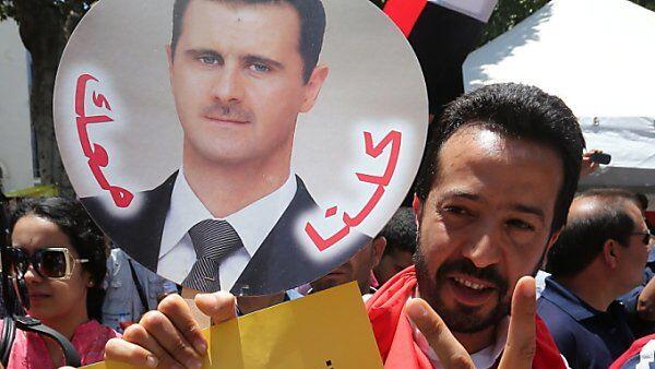 Freude unter den Assad-Anhängern