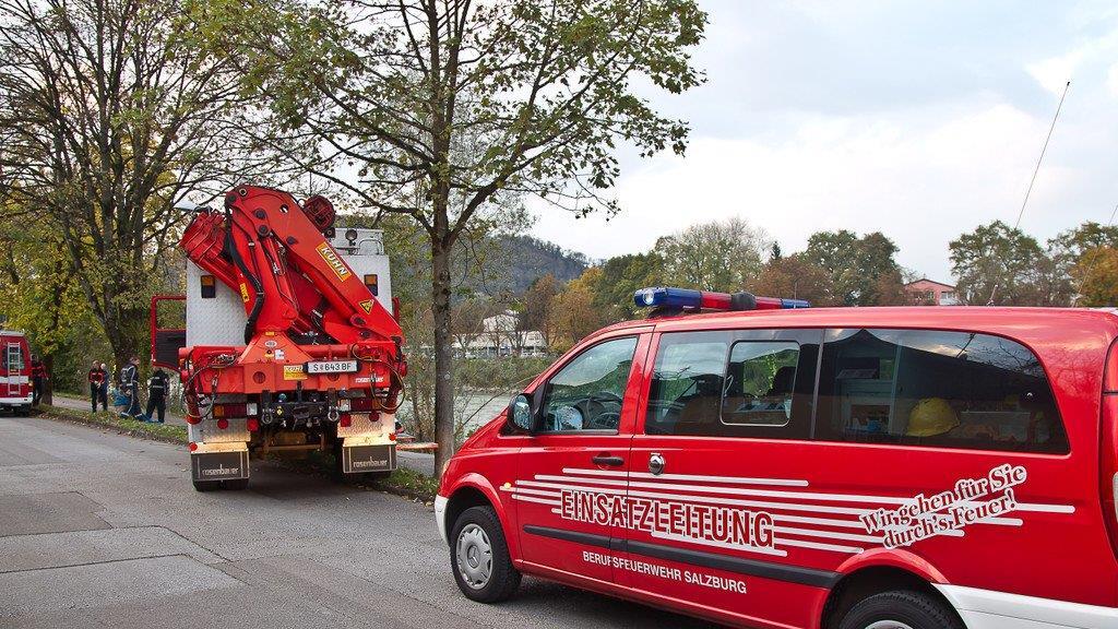 Berufsfeuerwehr barg Riesen-Baumstamm