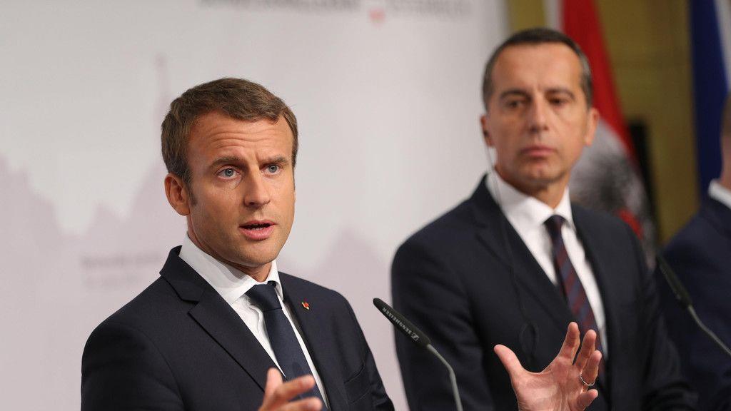 Pressetermin mit Macron und Kern