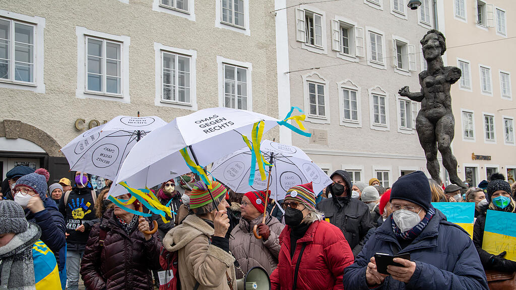 Demo für Ukraine in Salzburg