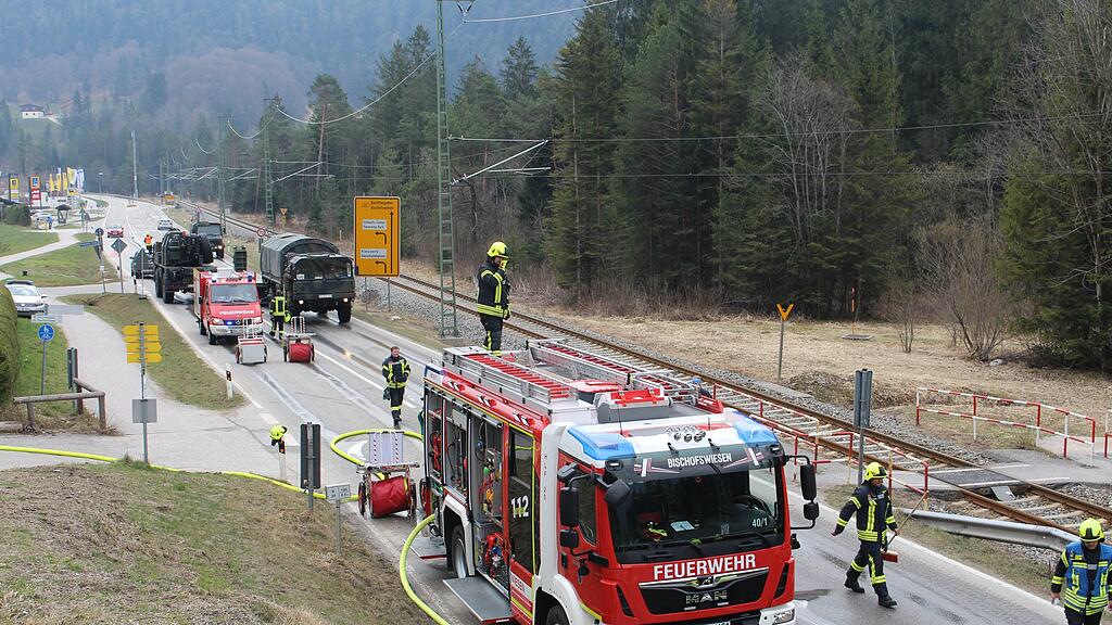 Brand Militärfahrzeug Bischofswiesen