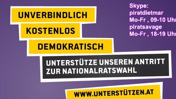 Piratenpartei Österreichs sammelt Unterstützungserklärungen