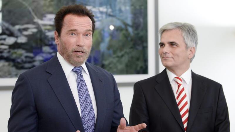 Faymann empfing Arnold Schwarzenegger im Kanzleramt