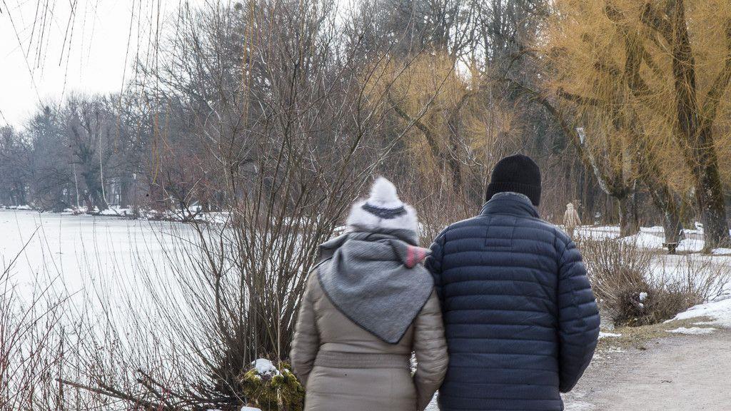 Bitterkaltes Wetter am Leopoldskroner Weiher
