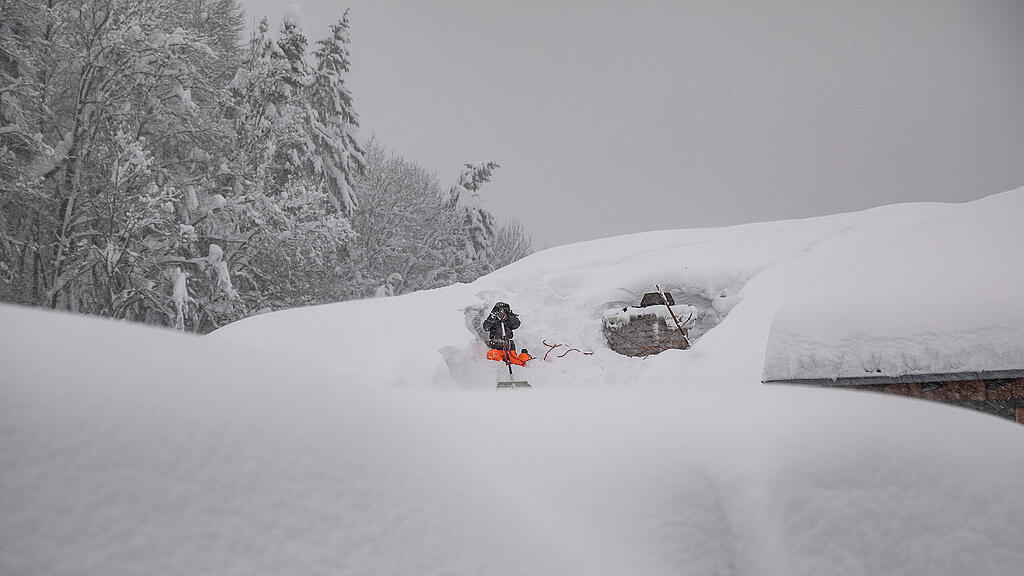 Über zwei Meter Schnee in Krispl