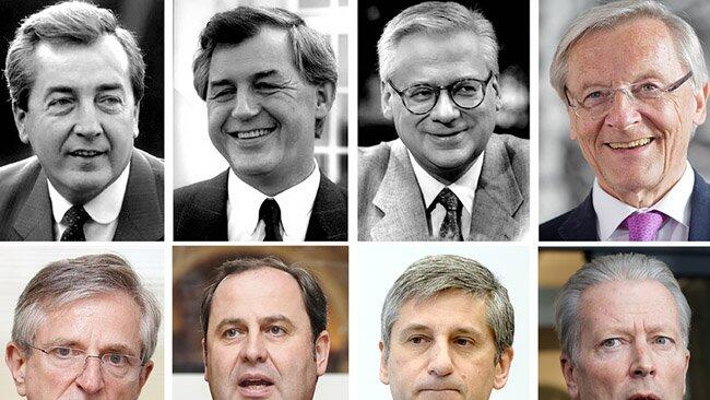 Alois Mock (1979-1989), Josef Riegler (1989-1991), Erhard Busek (1991-1995), Wolfgang Schüssel (1995-2007), Wilhelm Molterer (2007-2008), Josef Pröll (2008-2011), Michael Spindelegger (2011-2014) und Reinhold Mitterlehner (2014-2017).