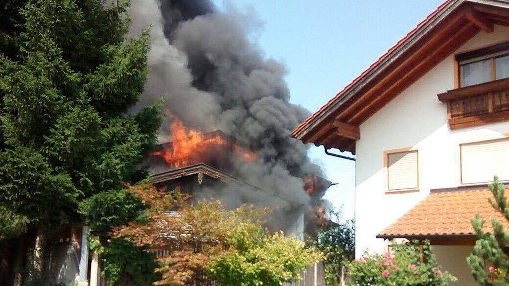 Werkstatt in Ainring in Flammen