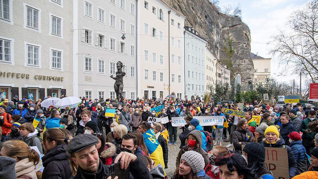 Demo für Ukraine in Salzburg