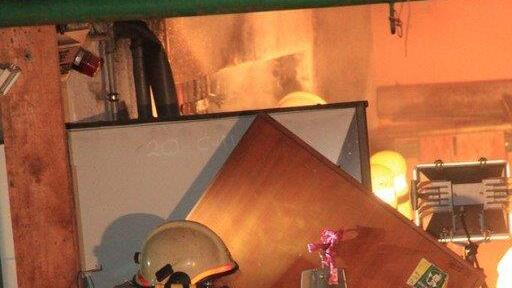 Holzlager in Brand