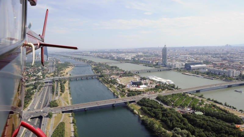 Donauinselfest 2014: Fotos aus dem Hubschrauber