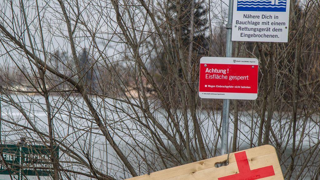Bitterkaltes Wetter am Leopoldskroner Weiher