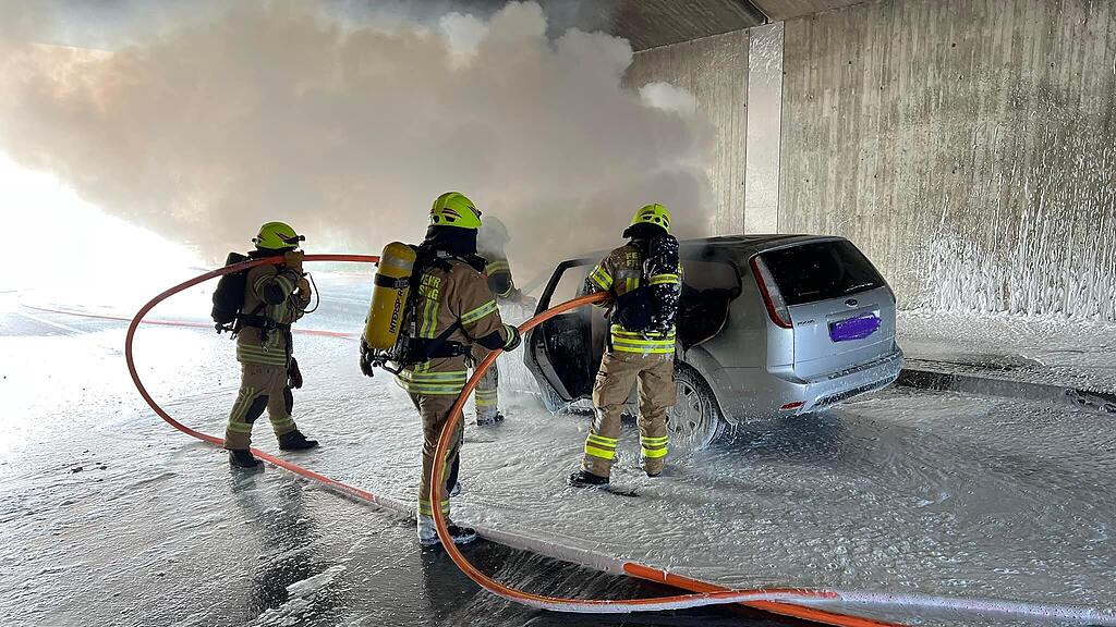 Pkw-Brand Unterführung Freilassing