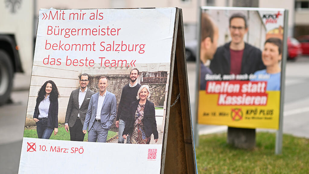 Gemeindewahl: Wahlplakate in Salzburg-Stadt