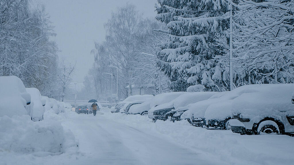 Verschneites Salzburg in den Morgenstunden
