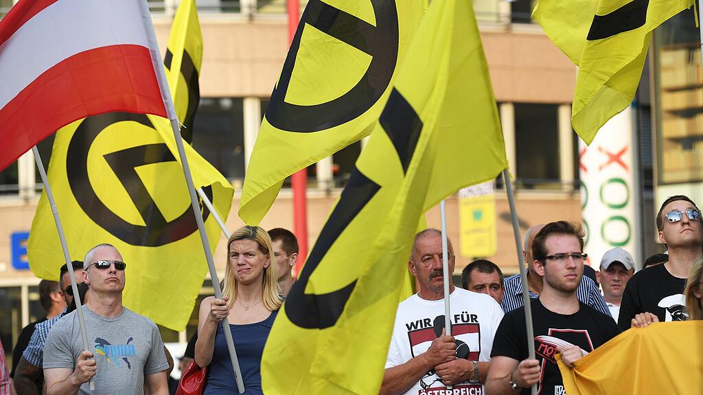 Kundgebung der "Identitären" in Wien im Jahr 2017.