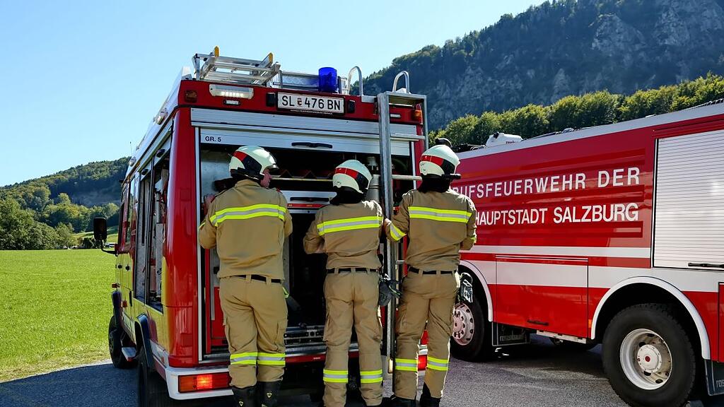 Waldbrand-Übung in Koppl und am Nockstein
