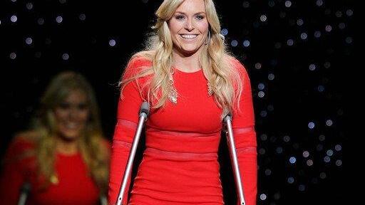 Hoch die Krücken: Lindsey Vonn bei New Yorker Fashion Week