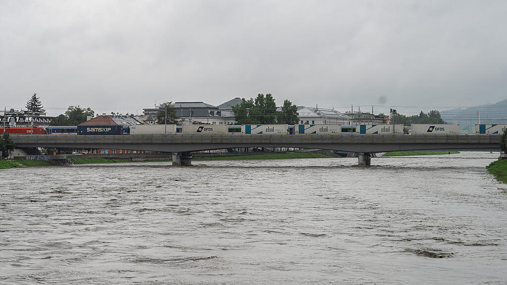 Hochwasser in der Stadt Salzburg