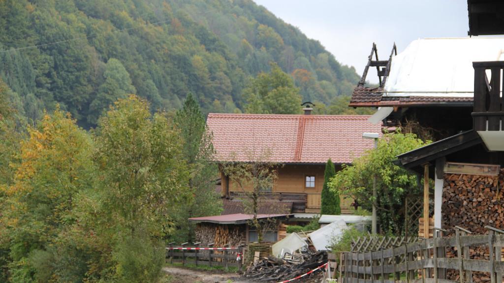 Brandruine am Tag danach