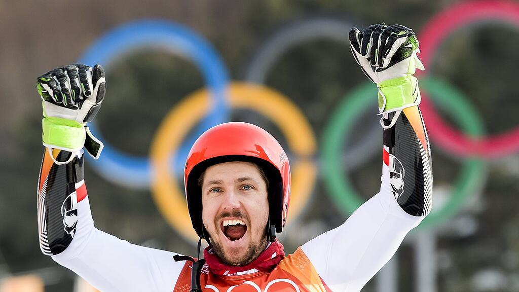 Hirscher jubelt über seine zweite Goldene bei diesen Spielen.